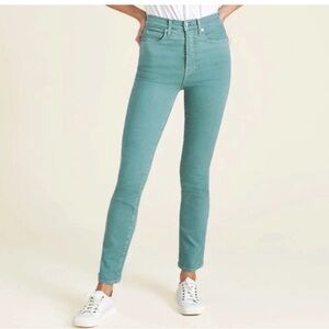 High-Rise Slim Jeans in Teal Green Veronica Beard Ryleigh Slim Straight fit 27/4